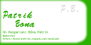 patrik bona business card